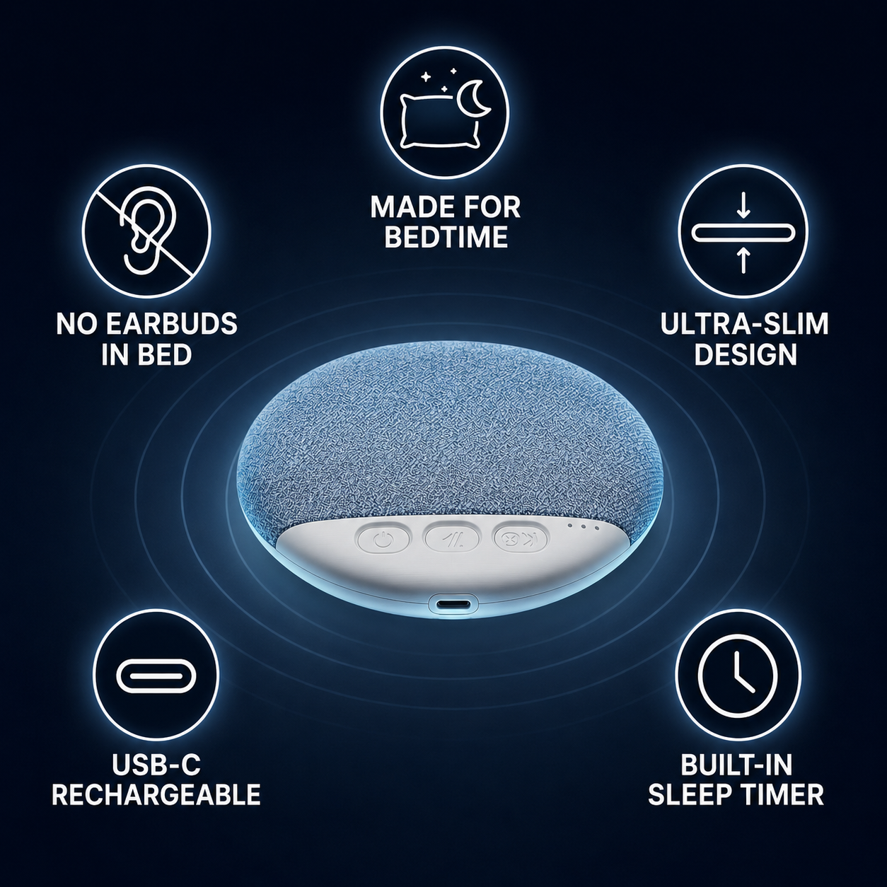 SnoozeWave™ Pillow Speaker