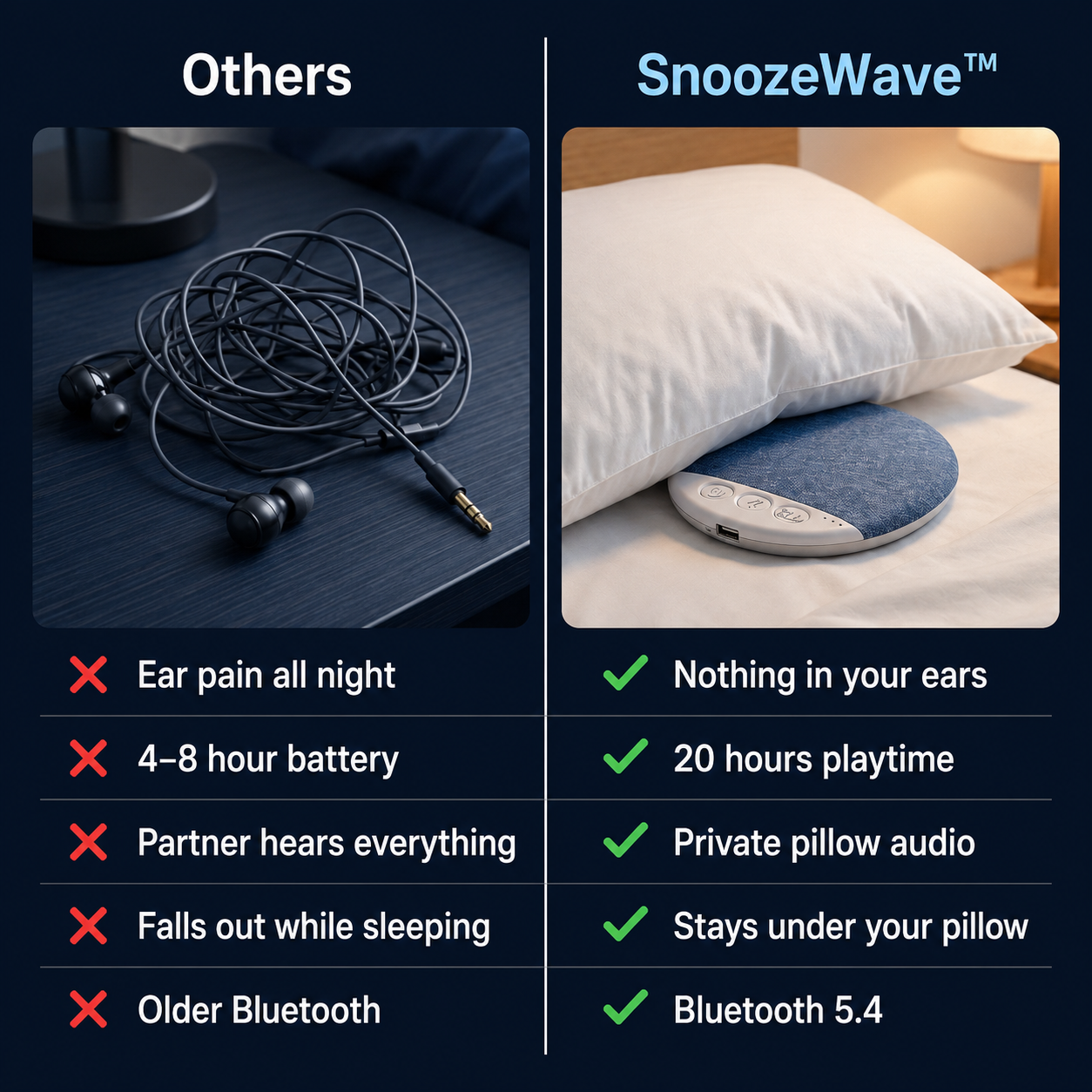 SnoozeWave™ Pillow Speaker